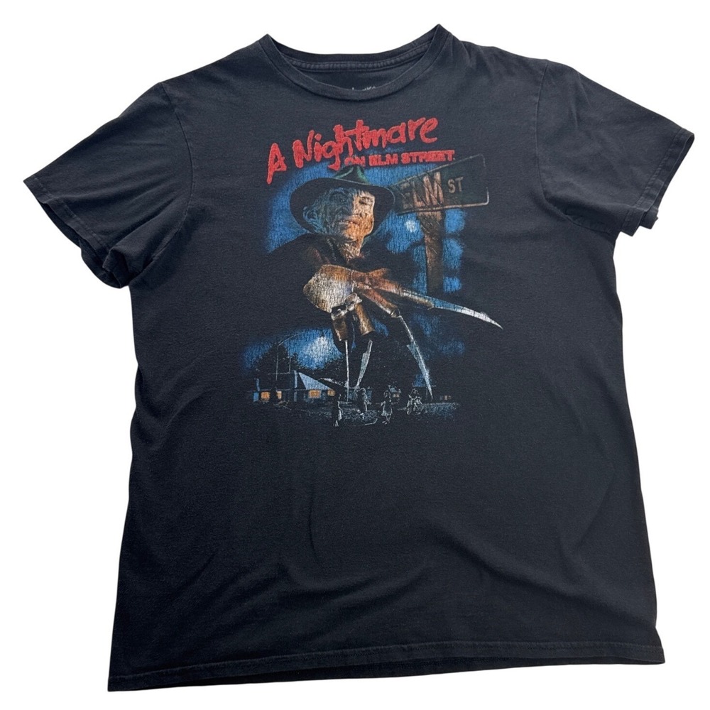 A Nightmare on Elm Street Graphic Tee Men M Black Excellent Freddy Krueger Shirt